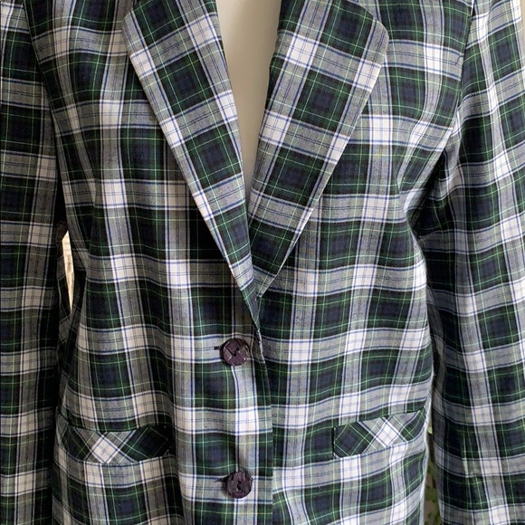 Vintage plaid lightweight oversized blazer - Picture 2 of 5